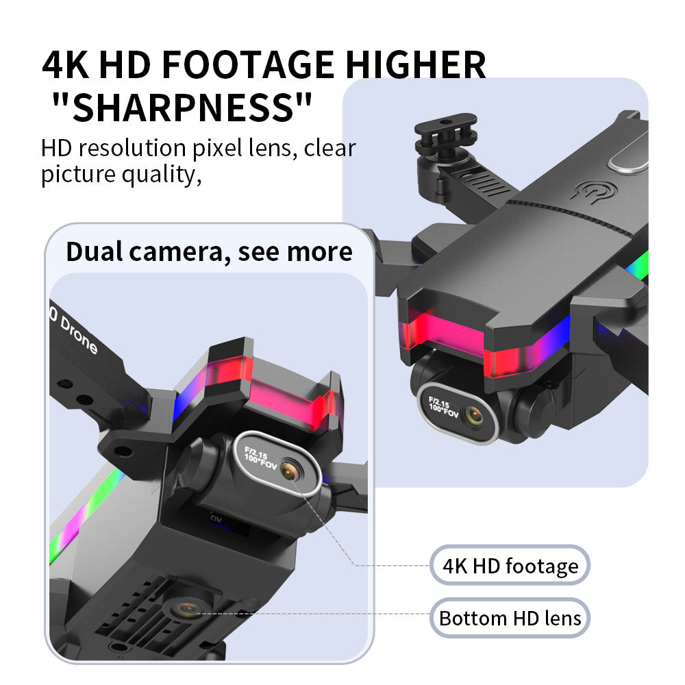 F190 Drone - With 4K Dual Camera F/2.15 100° FOV Led Night Flight Foldable Mini Drone Mini Drone 23 F190 Drone, 4k hd footage higher "sharpness"