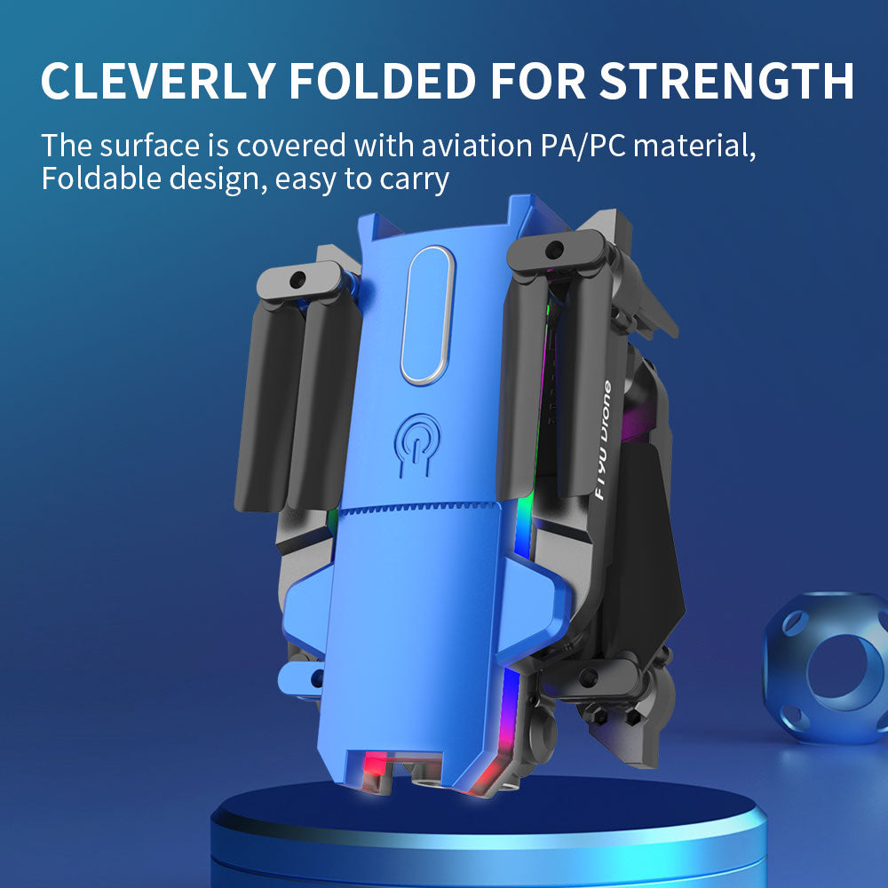 F190 Drone - With 4K Dual Camera F/2.15 100° FOV Led Night Flight Foldable Mini Drone Mini Drone 27 F190 Drone, folded for strength the surface is covered with aviation papc material