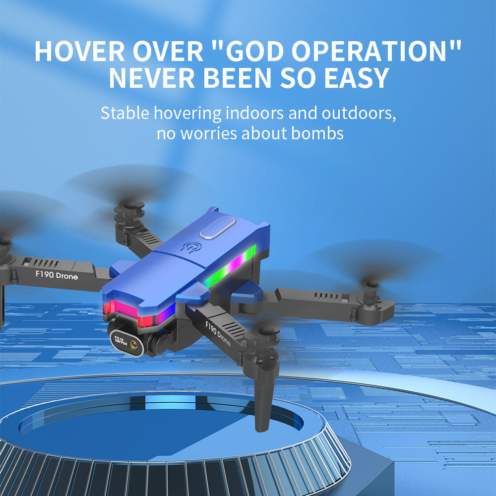 F190 Drone - With 4K Dual Camera F/2.15 100° FOV Led Night Flight Foldable Mini Drone Mini Drone 30 F190 Drone, hover over "god operation" never been so easy . no