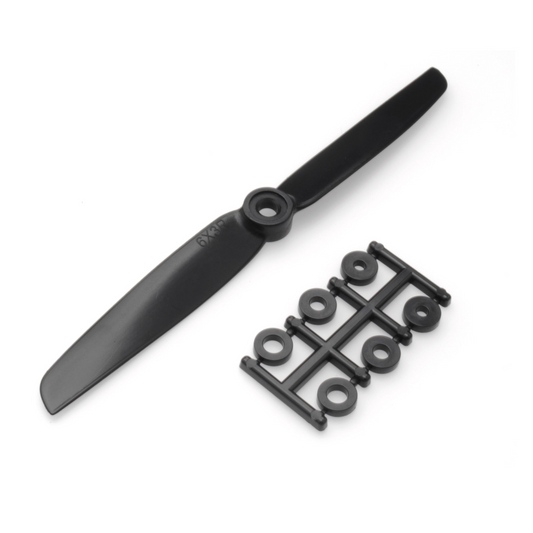 HQProp 6x3RB CW 6 inch 2-blade pusher propeller with adapter ring set, black composite