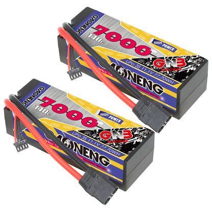 GAONENG GNB 3S 11.1V 7000mAh 140C hard case LiPo battery shown from the main angle