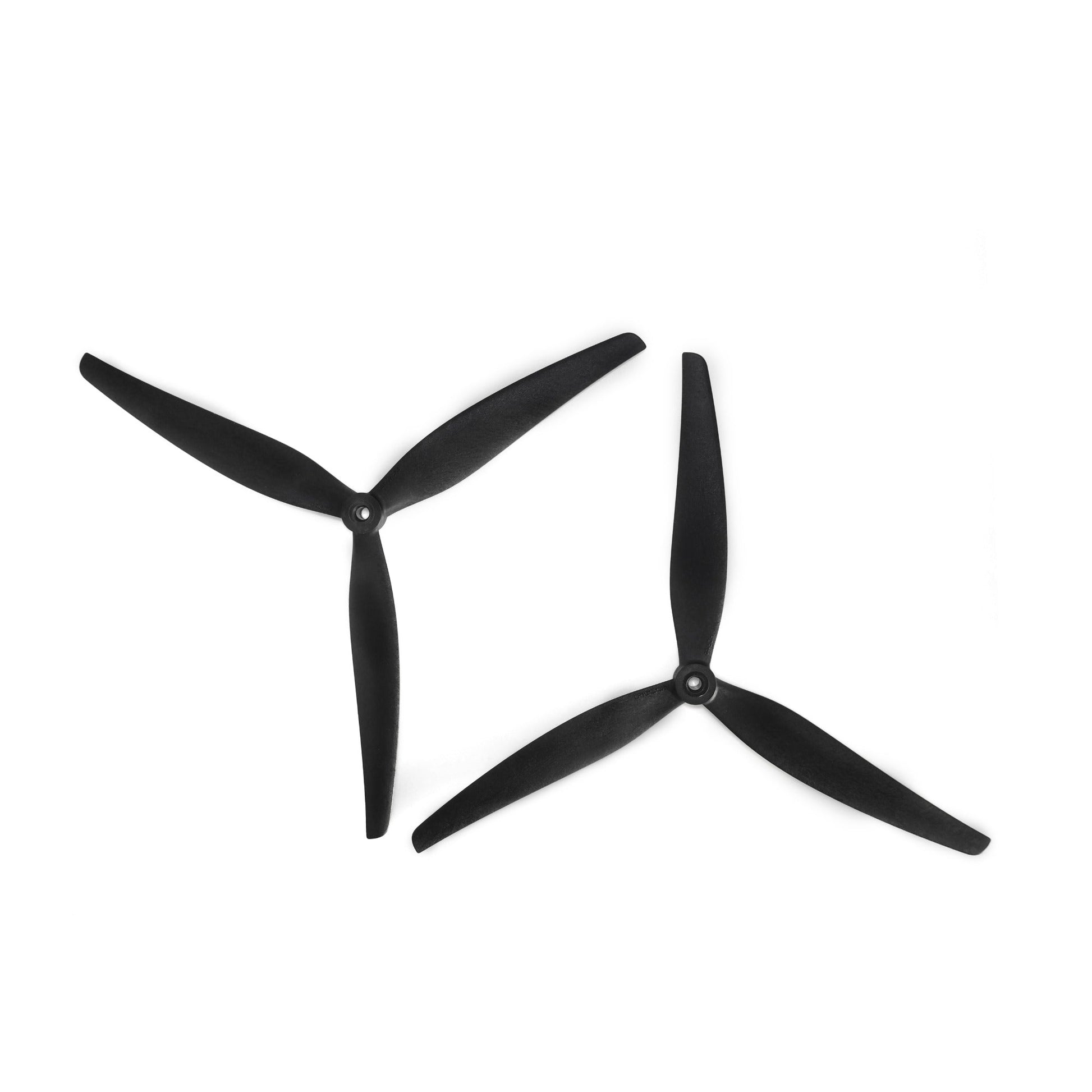 HQProp LR10X5X3 10x5x3 black 10-inch tri-blade propellers, two props on white background