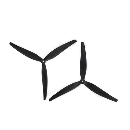 HQProp LR10X5X3 10x5x3 black 10-inch tri-blade propellers, two props on white background