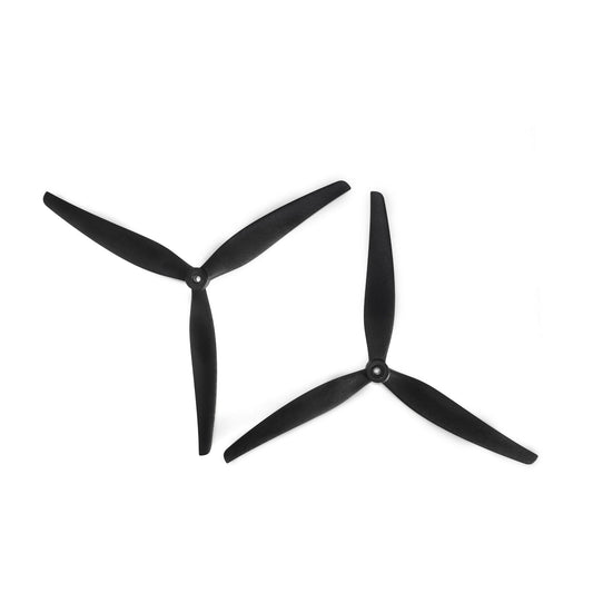 HQProp LR10X5X3 10x5x3 black 10-inch tri-blade propellers, two props on white background