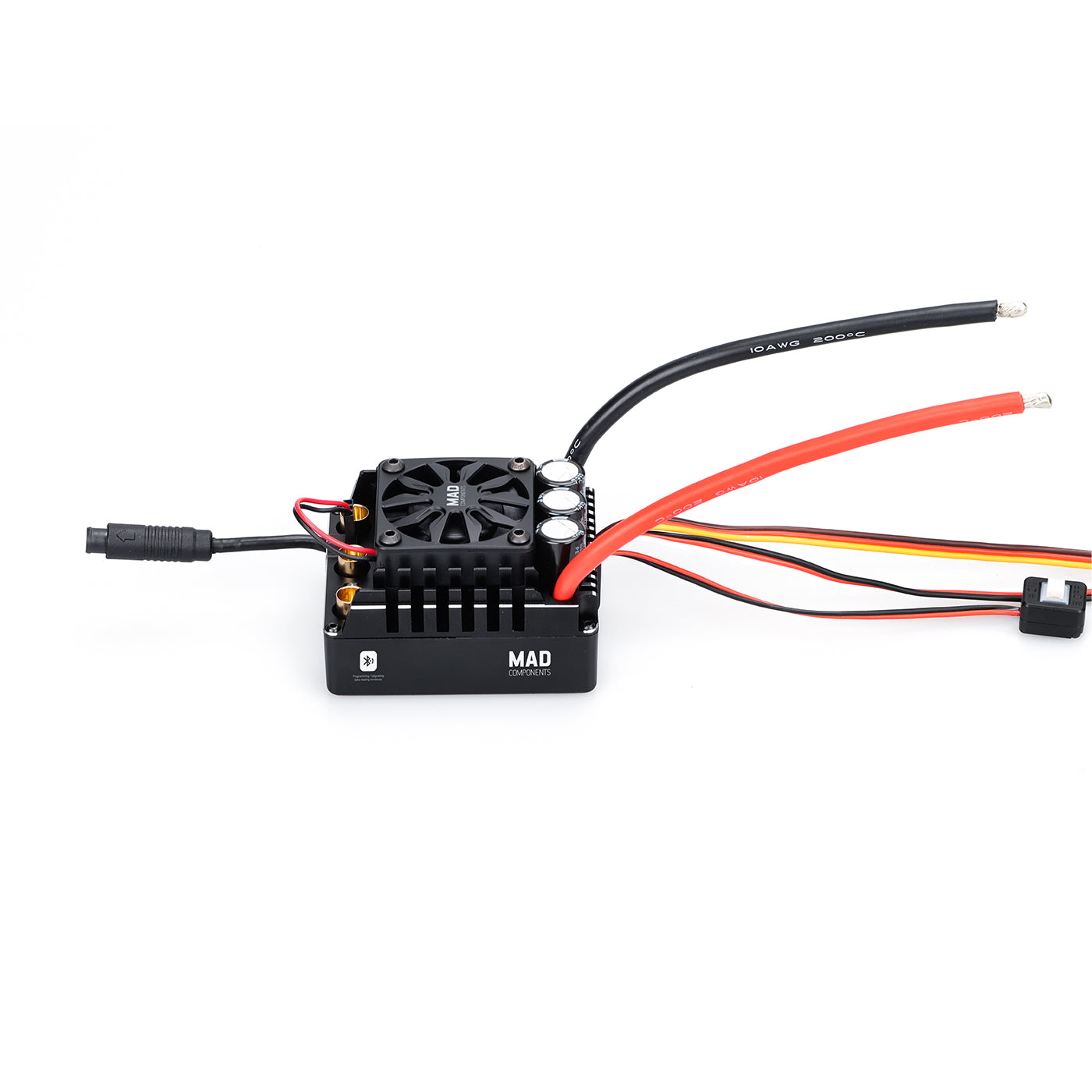 MAD MAX7 200A HV Brushless Sensored ESC, MAD MAX7 brushless sensored ESC with cooling fan, heavy-gauge red/black power leads and receiver plug
