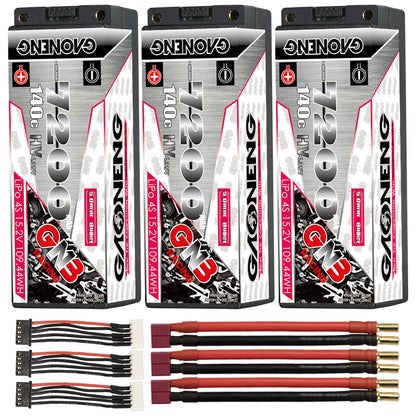 GAONENG GNB LiHV 4S 15.2V 7200mAh 140C 5mm Bullet Hard Case LiPo Battery (ROAR Approved)