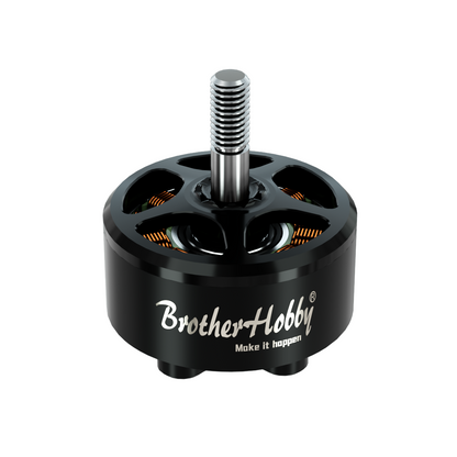 BrotherHobby SE 2810 1180KV Motor, BrotherHobby SE 2810 1180KV brushless drone motor with black housing, open top vents, and threaded shaft