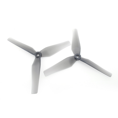 HQProp D6X4.5X3 grey 6in 3-blade cinewhoop propellers, top view of two props