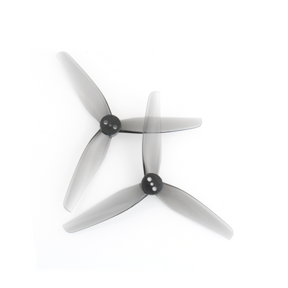 HQProp T3.5X2X3 grey 3.5in tri-blade FPV drone propellers, two-piece close-up on white