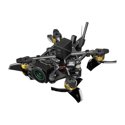 Flybee 16 HD O4 2S Ultralight FPV, Flybee 16 micro FPV quadcopter with front camera, four brushless motors, tri-blade props, and rear antenna