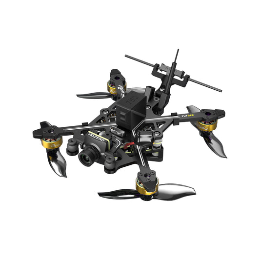 Flywoo Flybee 20 HDZero 2S Ultralight FPV, Flywoo Flybee 20 ultralight FPV quadcopter with HDZero camera, four props, and rear antenna mount