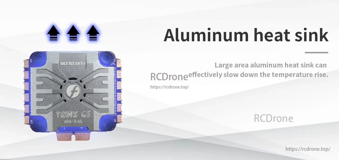 FlyColor Trinx G5 60A 4in1 ESC, FlyColor Trinx G5 60A ESC with aluminum heat sink.