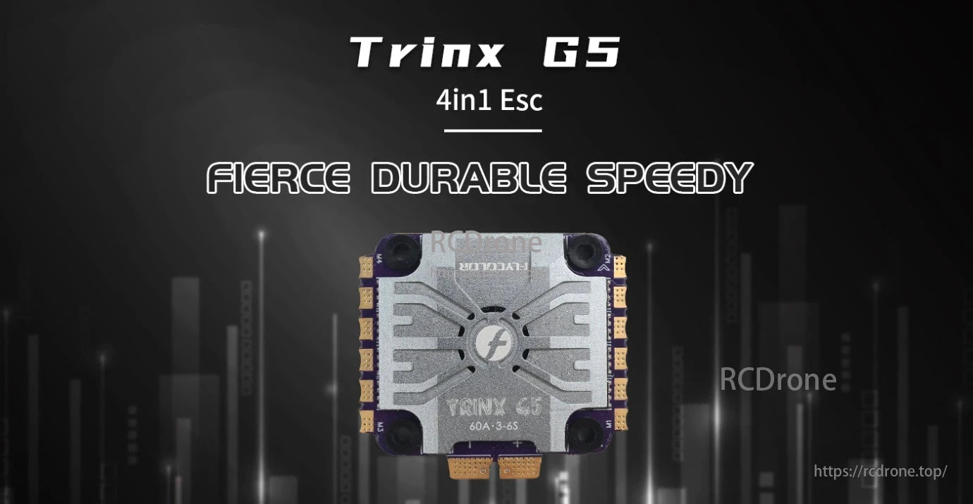 FlyColor Trinx G5 60A 4in1 ESC: High-performance, durable, fast electronic speed controller.