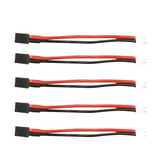Five Flywoo A30 to PH2.0 charging adapter leads with red/black wires and small white PH2.0 plugs