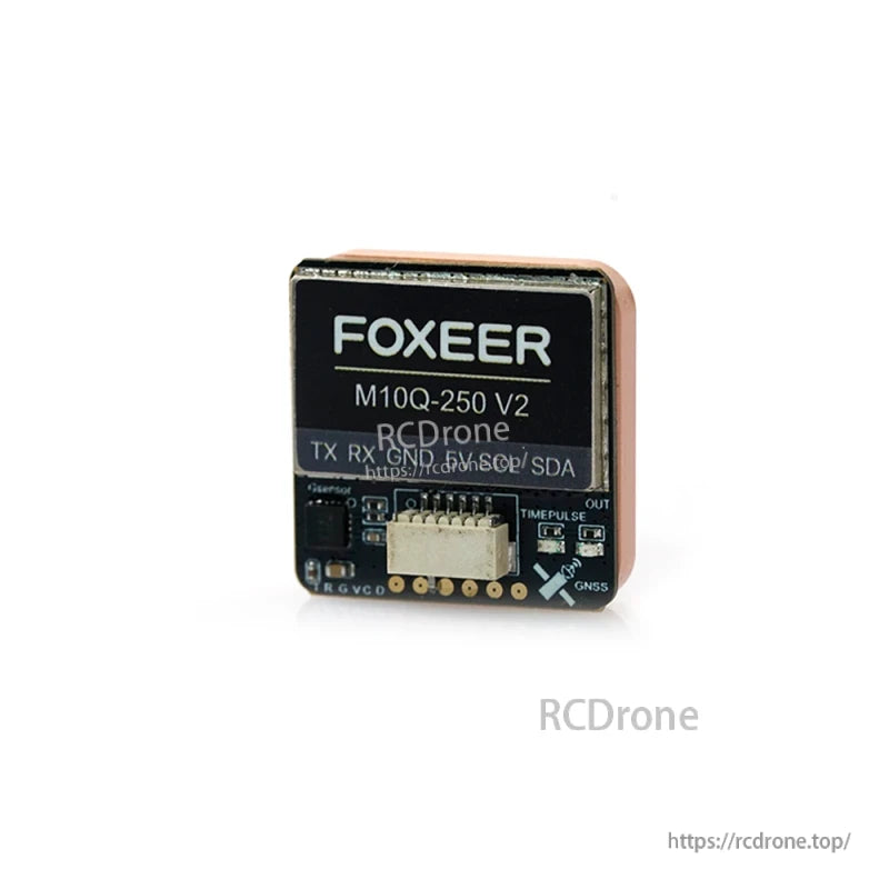 Foxeer M10Q-250 V2 GPS module, 25x25mm, with M10 chip, IST8310 compass, dual protocol, ideal for long-range FPV drones.