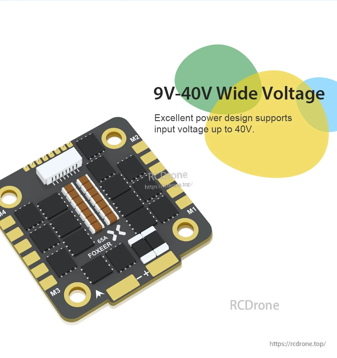 Foxeer Reaper F4 128K 65A BLHeli32 4in1 ESC, Foxeer 65A 4in1 ESC, 9V-40V wide voltage support