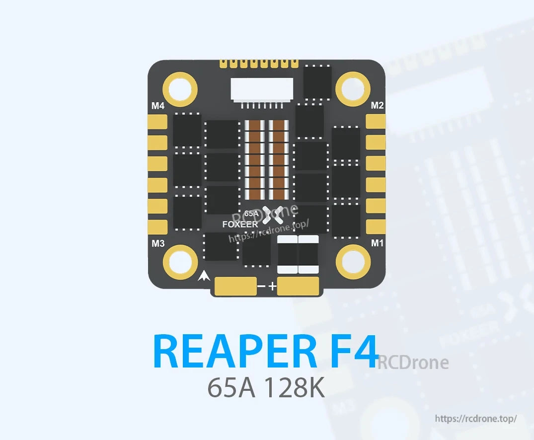 Foxeer Reaper F4 128K 65A BLHeli32 4in1 ESC, The module supports various protocols including DShot and one-shot modes for compatibility.