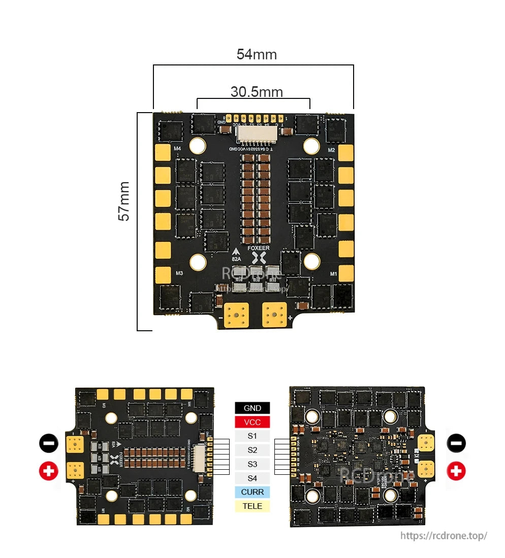 Foxeer Reaper V2 F4 Drone, Foxeer Reaper V2 F4 Flight Controller: dimensions, pinout details included.