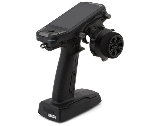 Flysky FS-G11P ANT 11-channel 2.4GHz surface transmitter with steering wheel, angled view