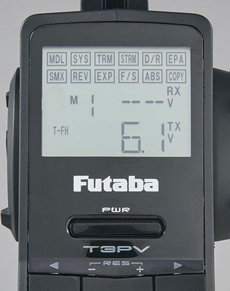 Futaba 3PV 3-Channel T-FHSS Telemetry System - Screen Futaba 3PV 3-Channel Transmitter, Futaba 3PV 3-Channel T-FHSS Telemetry System - Screen