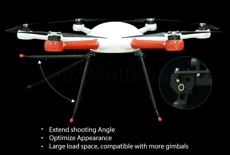 GAIA 160MP Hexacopter, EBCOT optimizes appearance, accommodates large payloads, and supports various gimbals.