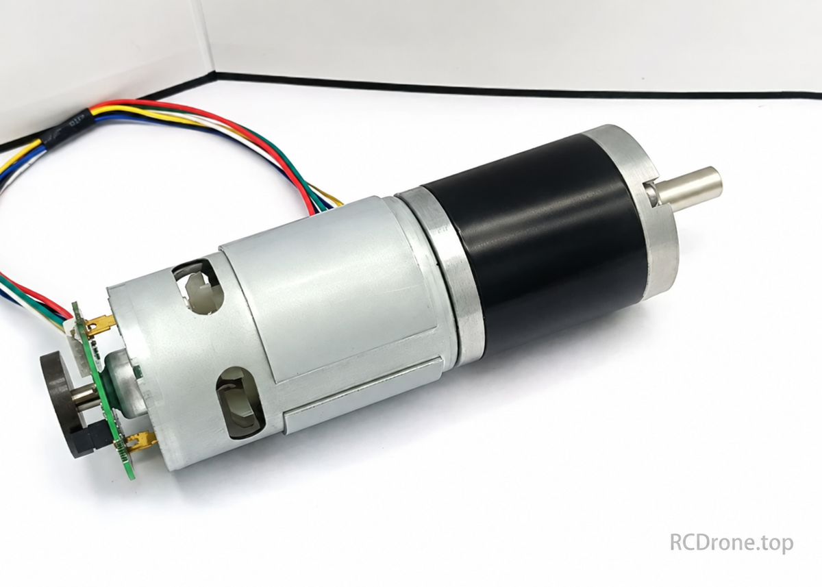 42GP-775 With Encoder Side view with encoder and wiring