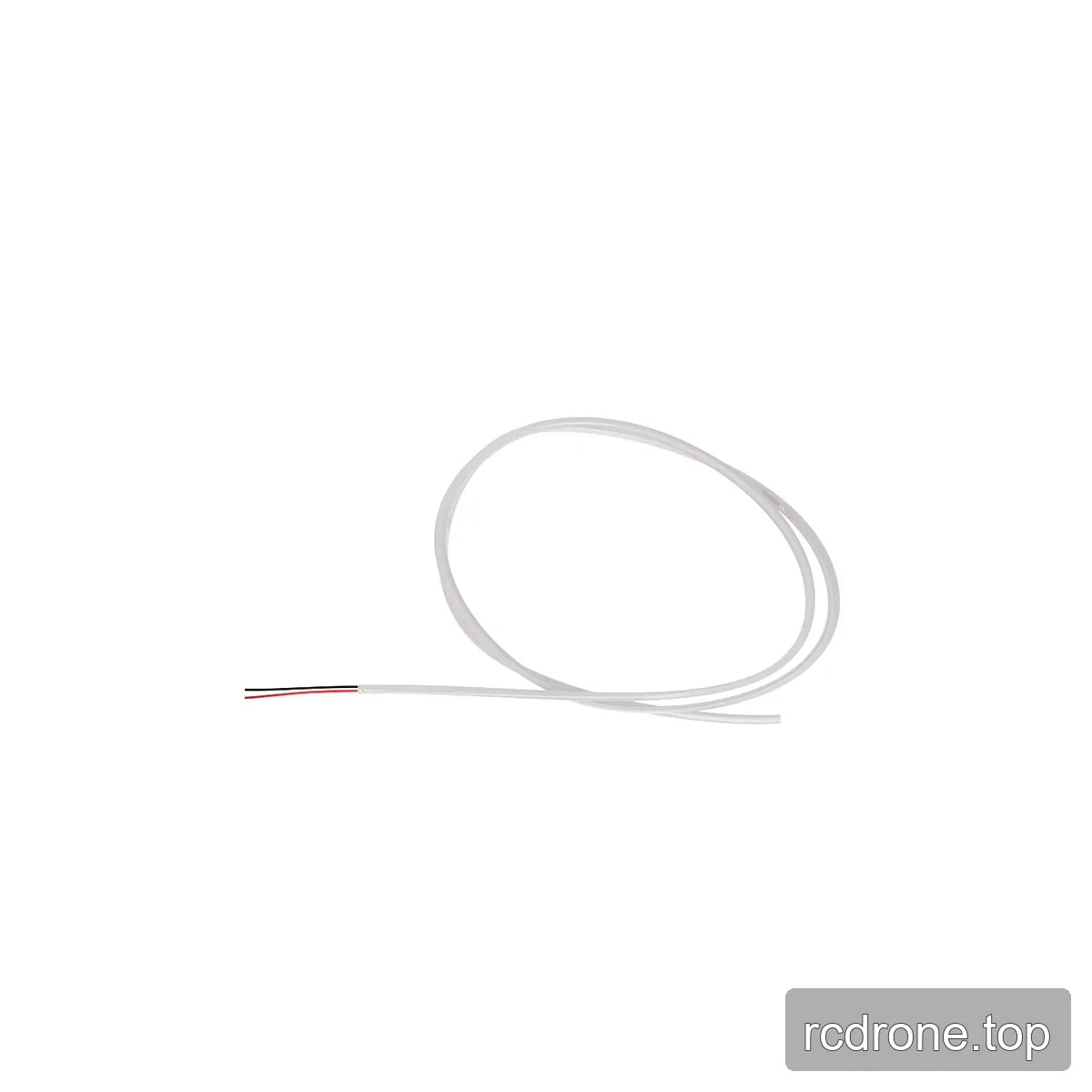 Coiled white COB LED strip with exposed red and black wire leads at one end.