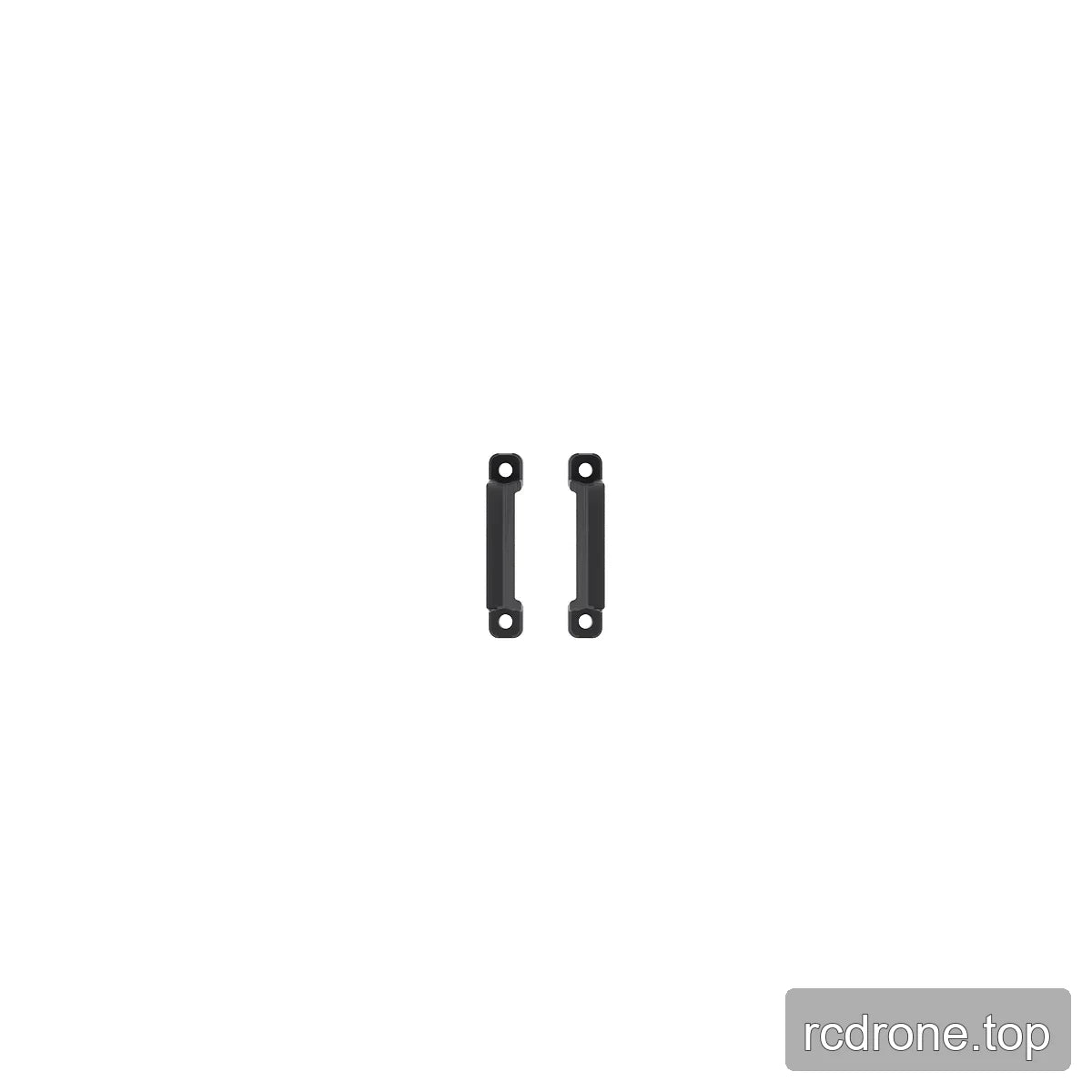 Pair of black battery-strap aluminum mount bars, each with circular holes at both ends.