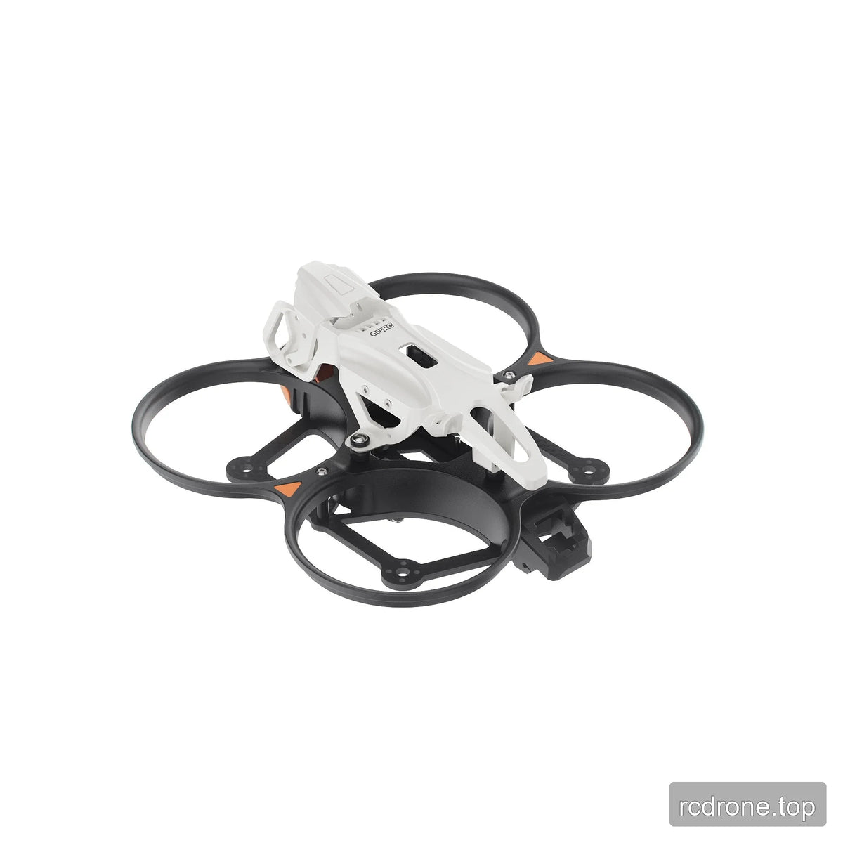 DarkStar25 black ducted frame and cream-white canopy shown from an elevated rear-left angle on white.