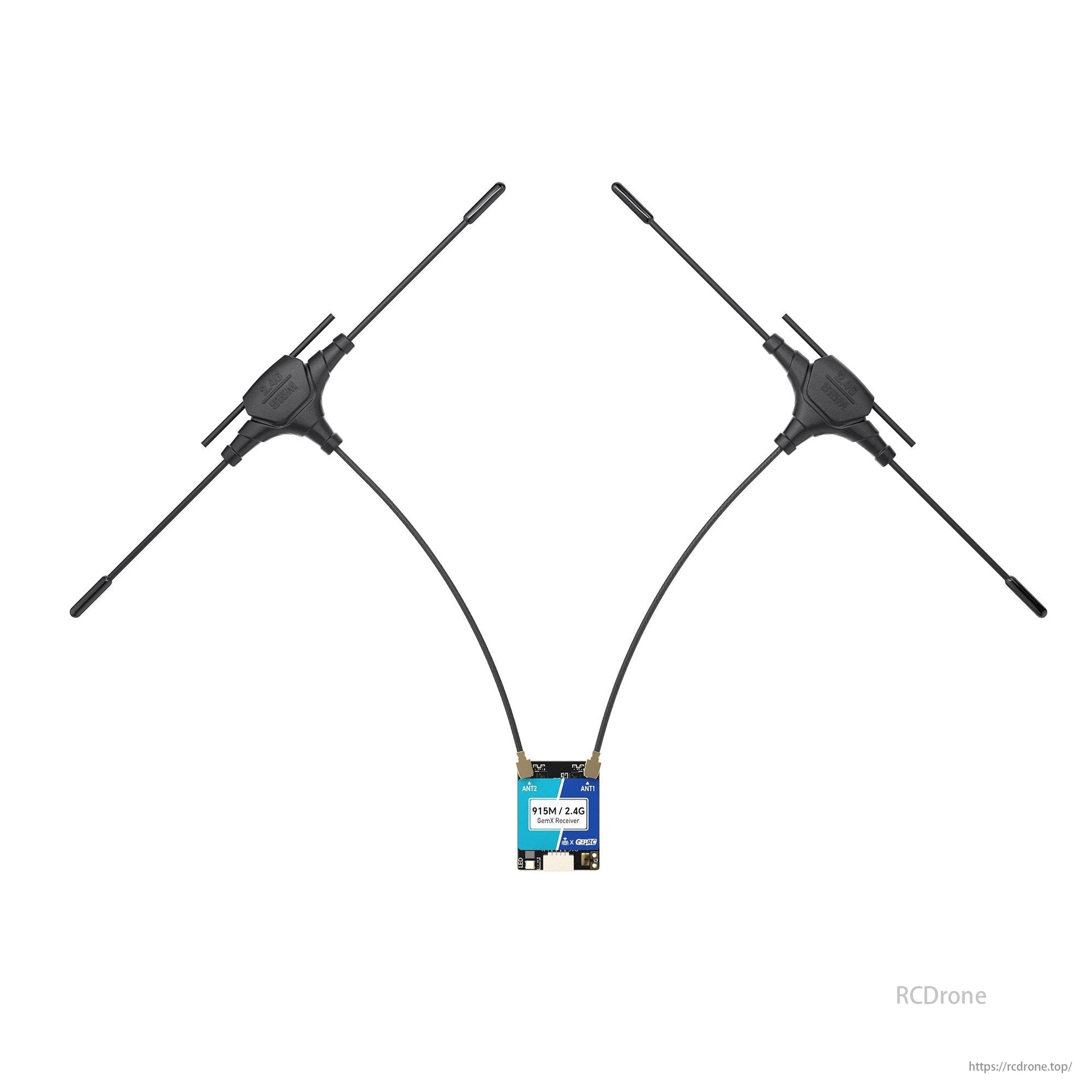 GEPRC ELRS 915M/2.4G Gemini Xrossband Receiver, GEPRC ELRS 915M/2.4G dual-band FPV drone receiver, Gemini Xrossband, 100mW power, 1000Hz update rate.