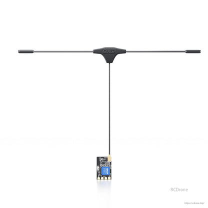 GEPRC ELRS Nano 915M V2 Receiver for FPV Drones, featuring 0.7g weight, TCXO, dual frequency (915/868MHz), WiFi, and customizable antenna options.