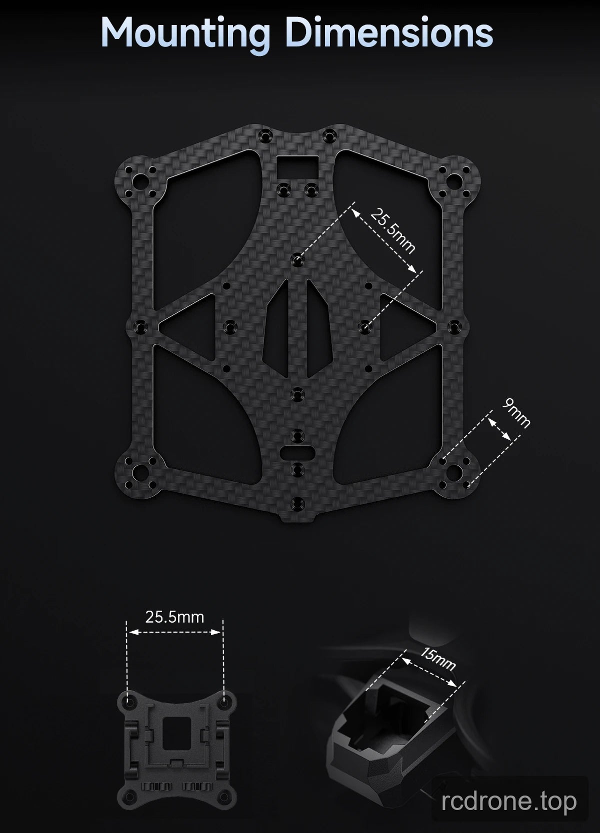 GEP-DS25 electronics, motor and GPS mounting-dimension diagram