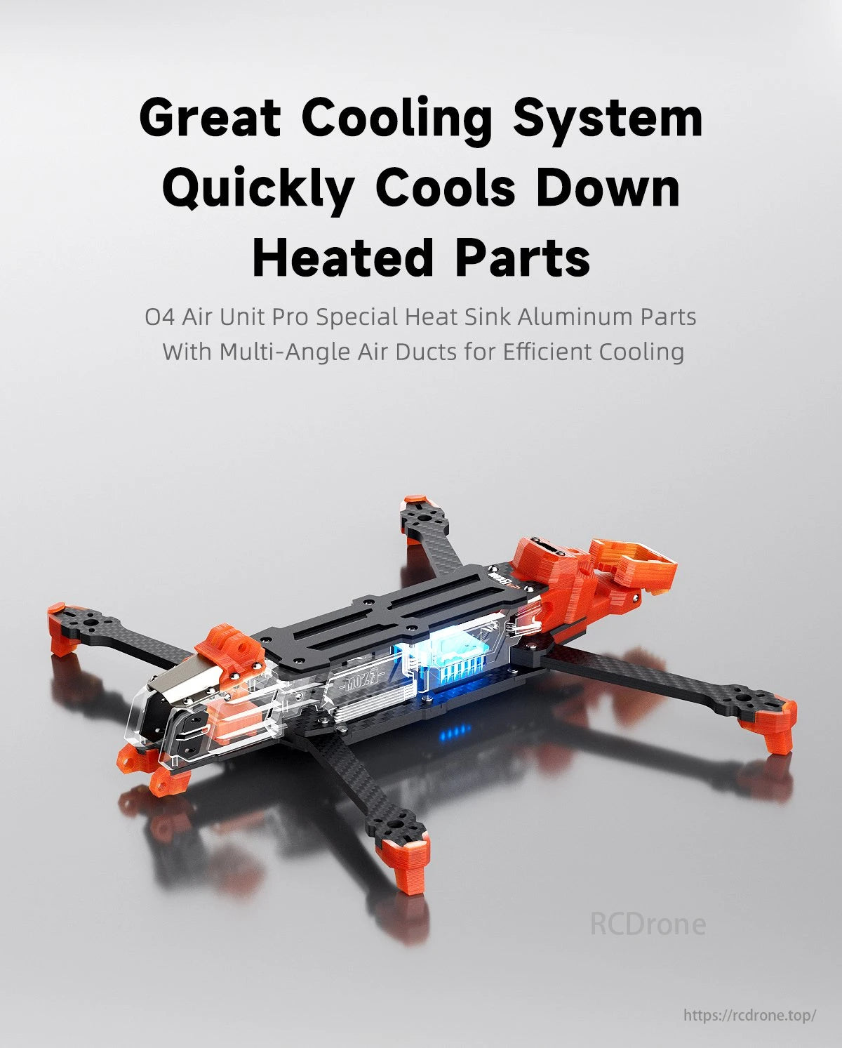 GEPRC GEP-MOZ7 FPV Drone, The great cooling system efficiently cools down heated parts with multi-angle air ducts.