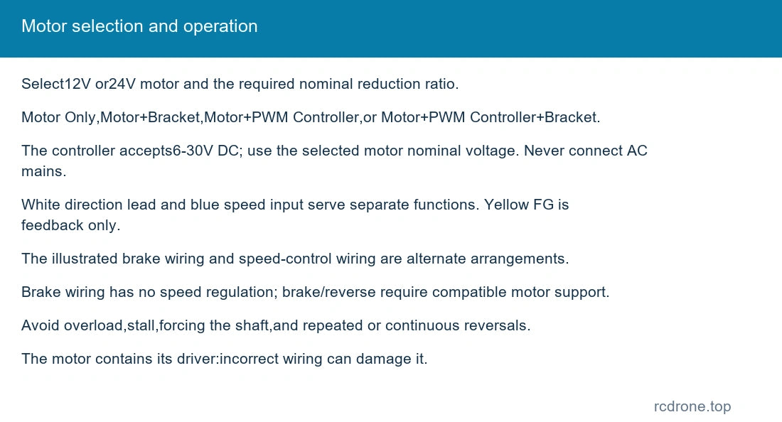 Motor selection and operation