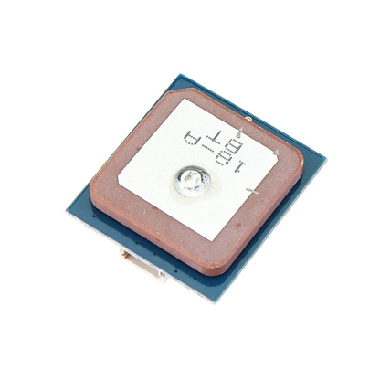 GPS ceramic patch antenna module close-up for RC aircraft navigation