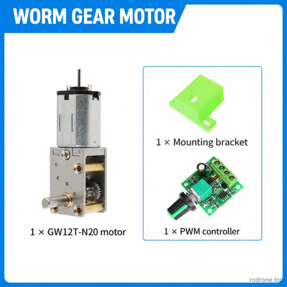 GW12T-N20VA Motor + PWM Controller + Green Bracket; one selected motor per package