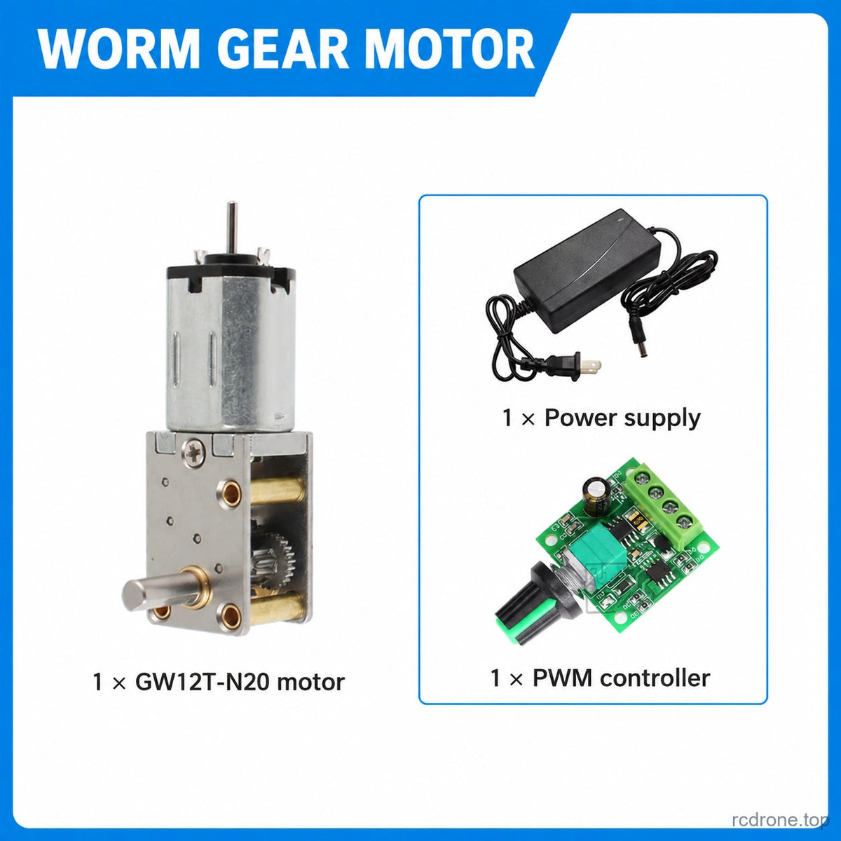 GW12T-N20VA Motor + Power Supply + PWM Controller; one selected motor per package