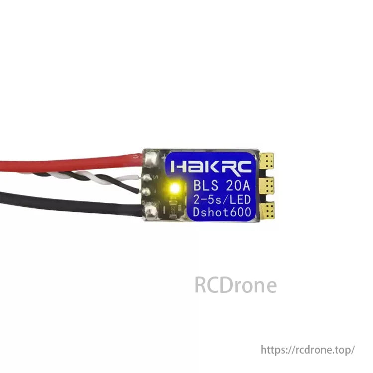 HAKRC BLS 20A BLHeli_S ESC, Powered by EMF8BB21F16G MCU, this ESC features excellent heat dissipation, durability, and fast throttle response.