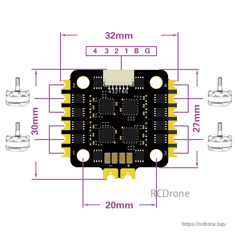 HAKRC BLS 25A 4-in-1 ESC for FPV Drone – 20x20mm, 2–6S LiPo, BLHeli_S Firmware, DShot600 Support