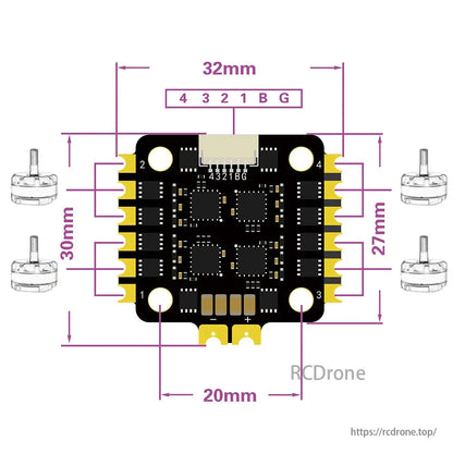 HAKRC BLS 25A 4-in-1 ESC for FPV Drone – 20x20mm, 2–6S LiPo, BLHeli_S Firmware, DShot600 Support
