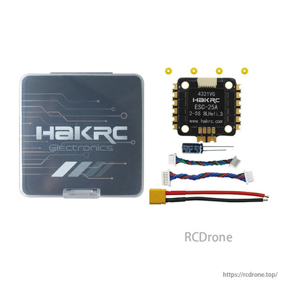 HAKRC BLS 25A 4-in-1 ESC for FPV Drones, with BLHeli_S Firmware and DShot600 Support.
