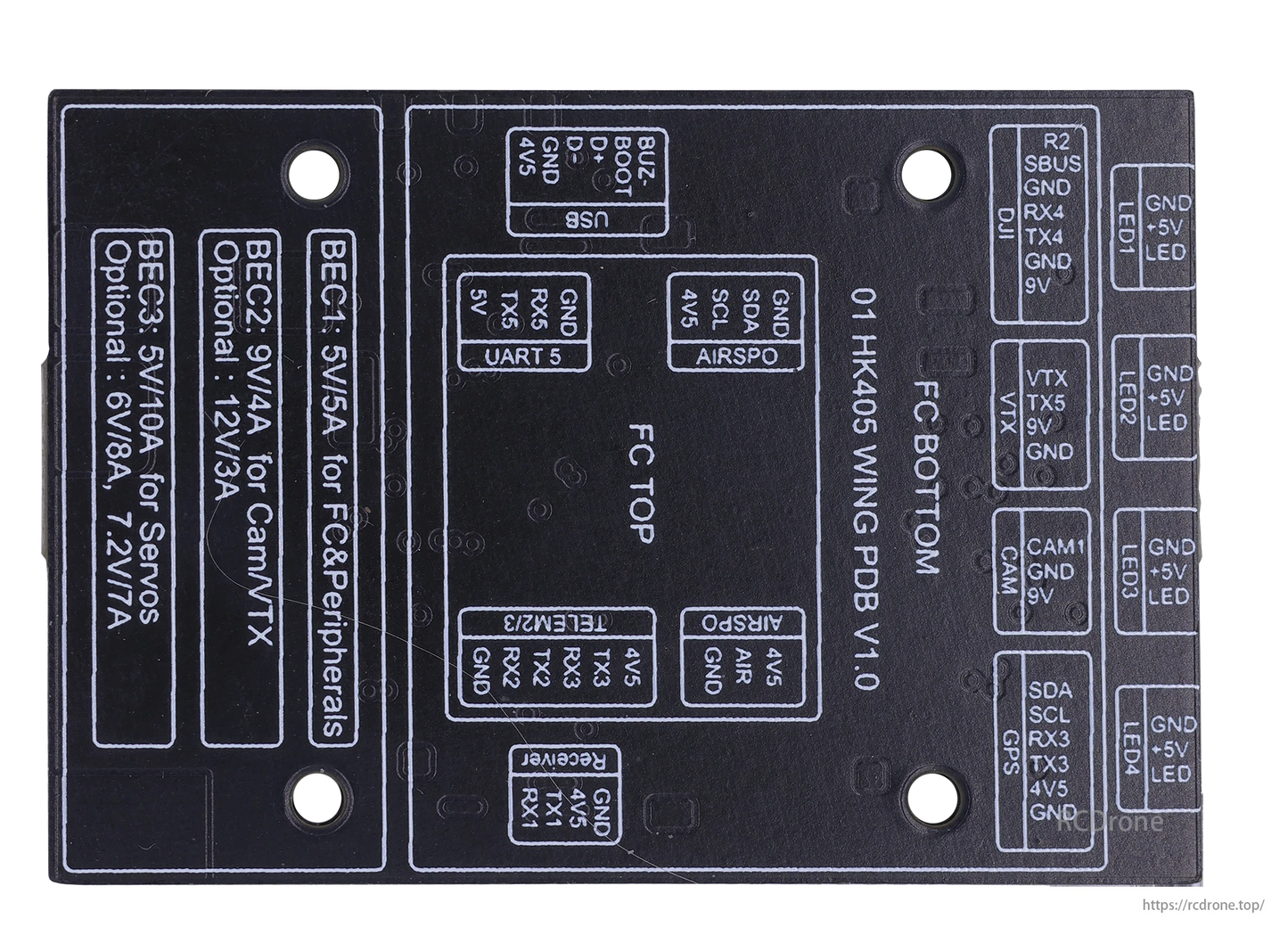 HAKRC F405 WING Fixed-Wing Flight Controller – STM32F405, 6S, 11 PWM Outputs, HD & Analog Video Support, Dual Camera Input, 5V/9V/12V BEC