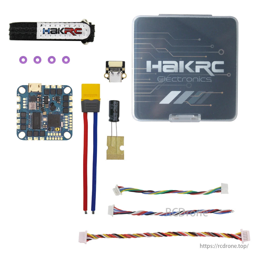 HAKRC F411 20A AIO Flight Controller features BLHeli_S ESC, STM32F411 chip, and 25.5mm mount for compact and efficient drone builds.