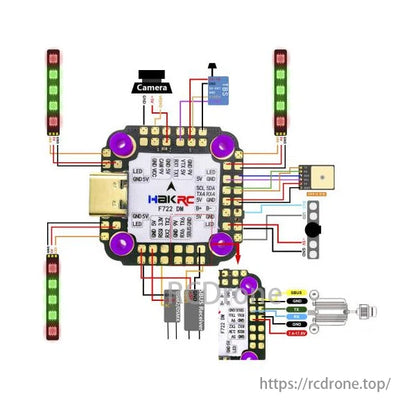 HAKRC F7220D Flight Controller features STM32F722 chip, ICM42688 sensor, and supports 3S-6S input for powerful performance.