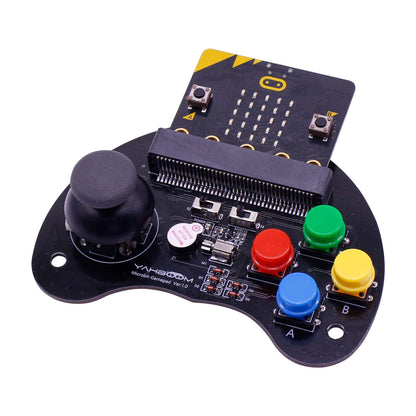Yahboom micro:bit gamepad basic version with joystick and four color buttons, Micro:bit inserted