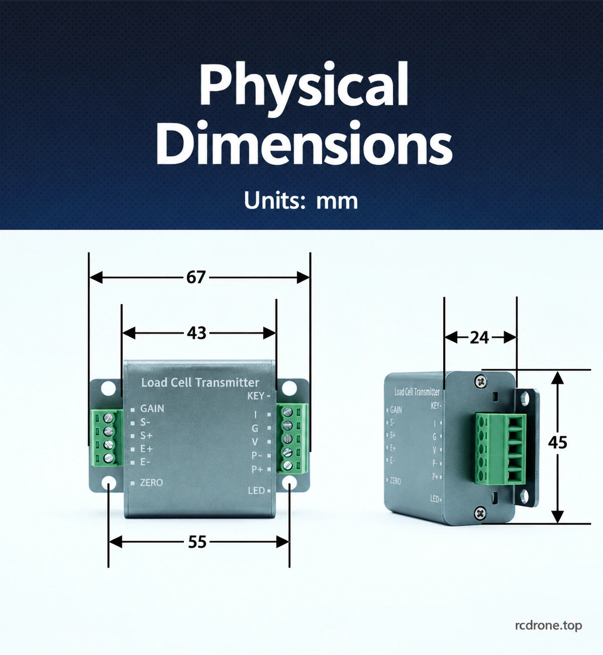 HKV-TR-A-2 dimensions in millimeters