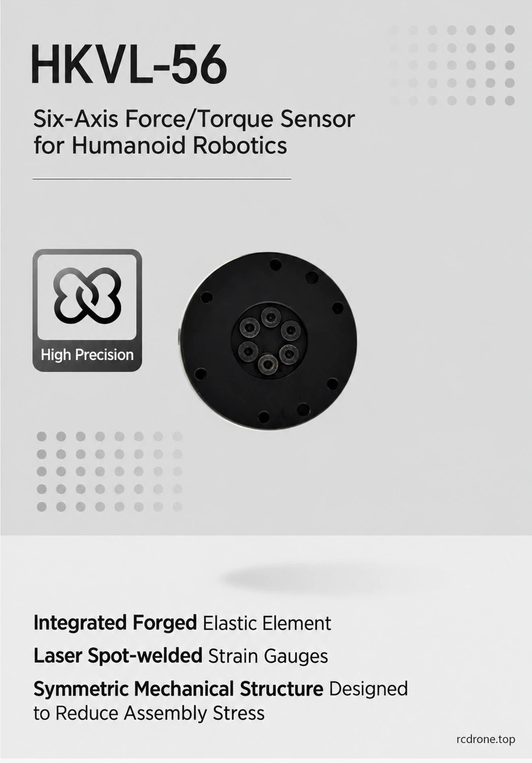 HKVL-56 integrated strain-gauge sensor construction for humanoid robotics.