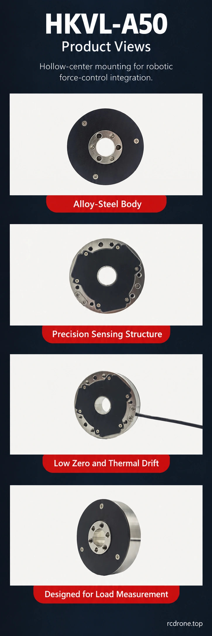 HKVL-A50 front, rear and side product views