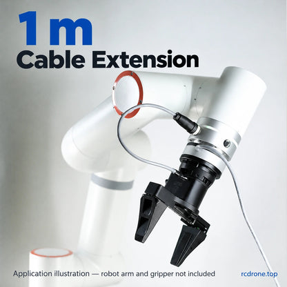 1m extension cable application example; arm and gripper not included