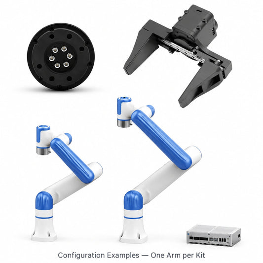 Configuration examples, one robot arm per selected kit